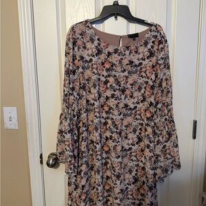 Bobeau Multicolor Floral Long Sleeve Dress